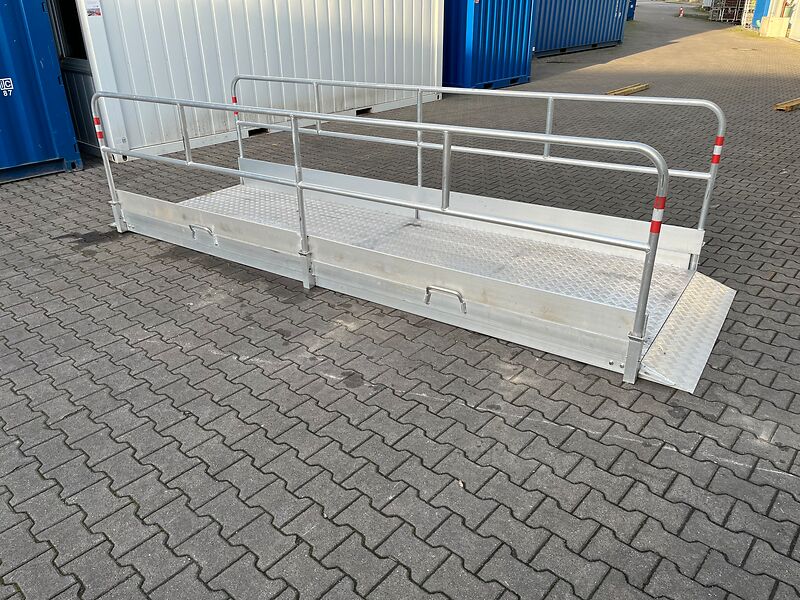 Grabenbrücke Alu, Alu-Seitengeländer, 4,5 x 1,3m