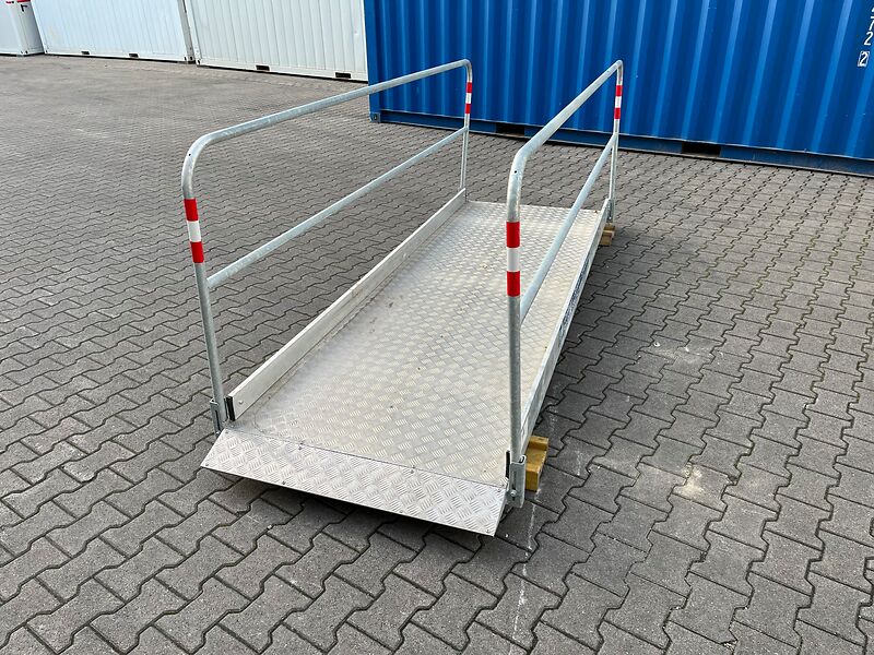 Grabenbrücke Alu, Stahl-Seitengeländer vz., 3,3 x 1,0m
