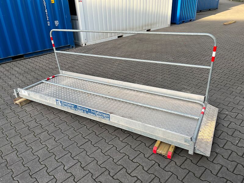 Grabenbrücke Alu, Stahl-Seitengeländer vz., 3,3 x 1,0m