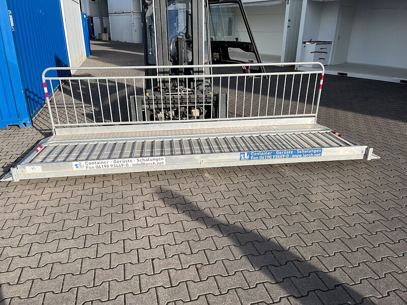 Grabenbrücke Alu, Stahl-Sicherheitsgeländer vz., 4,0 x 1,3m