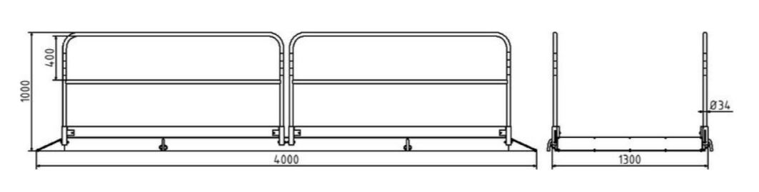 Grabenbrücke aus Alu. Länge 4.0 x 1.3m