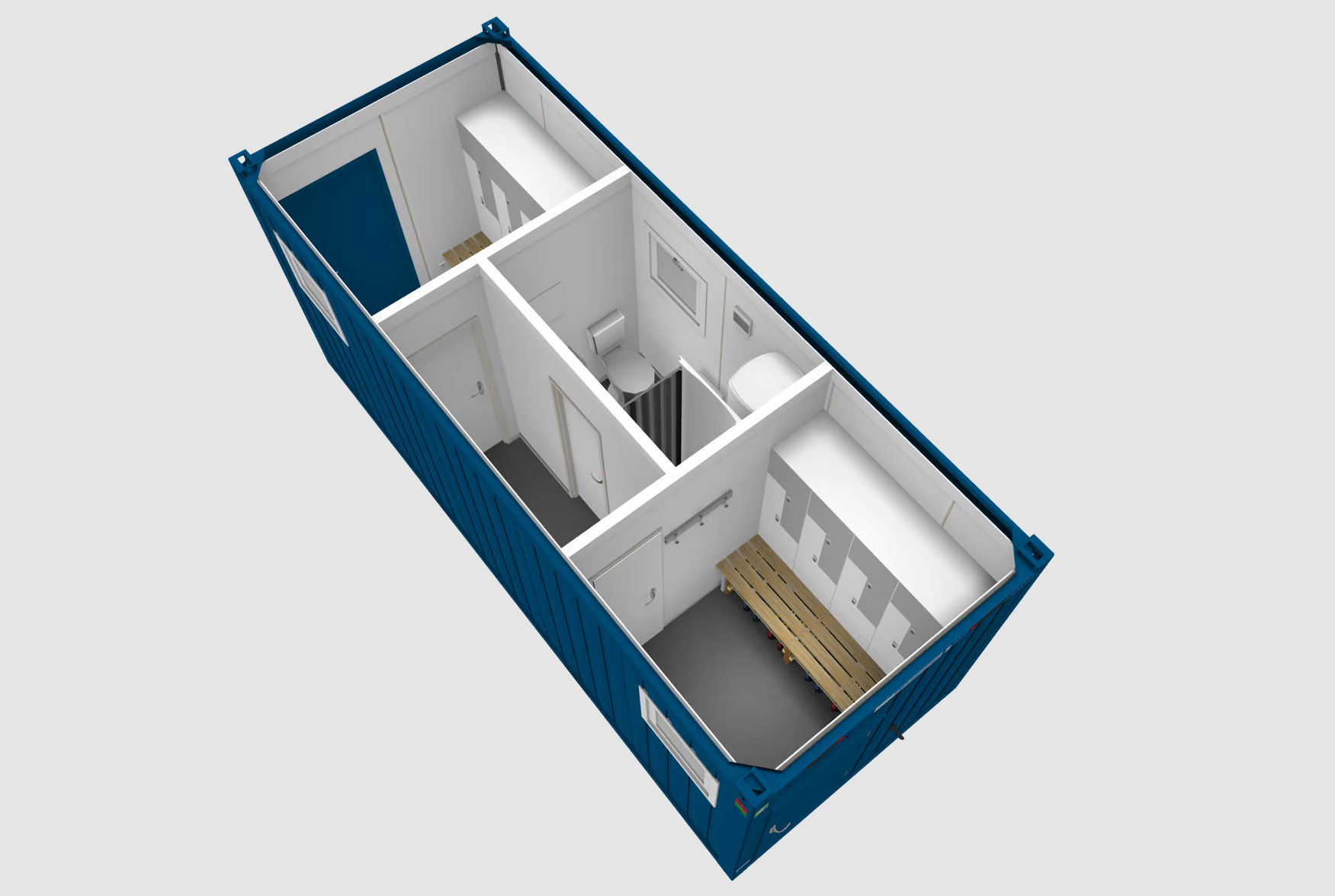 Schwarz-Weiss-Container bzw. Schleusencontainer mieten